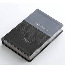 Image of Biblia RVR 1960 Letra Súper Gigante Símil Piel Negro Azul con Cierre Manual