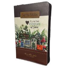 Image of Biblia RVR 1960 Para Mujeres Letra Grande 12 Puntos Mamual Cierre Fantasía Café Yo y mi Casa