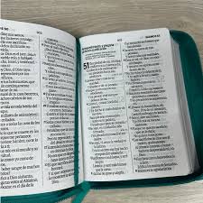 Image of Biblia RVR 1960 Compacta Turquesa Floral Símil Piel con Cierre