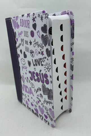 Image of Biblia RVR 1960 Bolsillo Símil Piel Lila con Índice