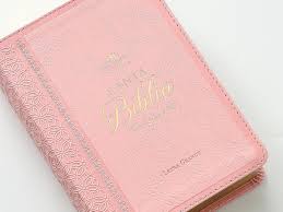 Image of Biblia RVR 1960 Letra Grande Tamaño Manual Neoclassic Rosa Símil Piel