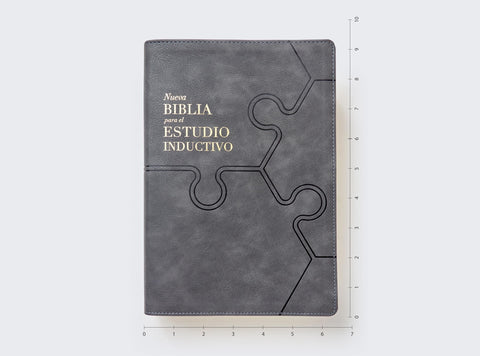Image of Biblia NBLA para el Estudio Inductivo Interior a dos colores Piel Gris Comfort Print
