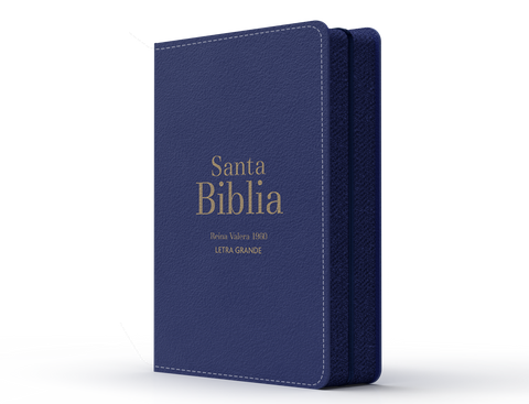 Image of Biblia RVR 1960 Compacta Letra Grande 11 puntos Símil Piel Azul con Cierre e Índice