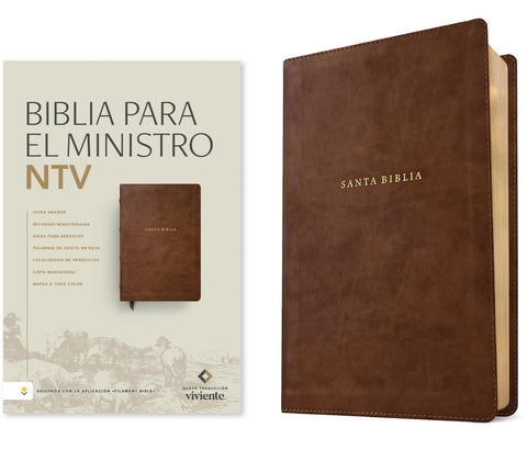 Image of Biblia NTV Ministro Letra Grande Filament Símil Piel Café