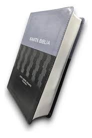Image of Biblia RVR 1960 Letra Súper Gigante Símil Piel Negro Azul con Cierre Manual