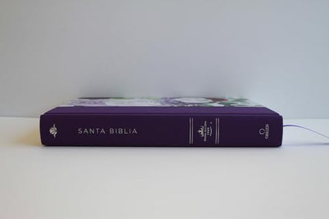 Image of Biblia RVR1960 Tapa Dura y tela morada con flores tamaño manual con índice / Spanish Bible RVR 1960, Hardcover, Purple Cloth with Flowers, Handy Size