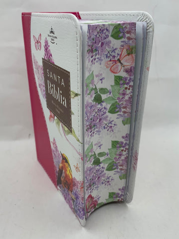 Image of Biblia RVR 1960 Bolsillo Turquesa Fucsia Símil Piel