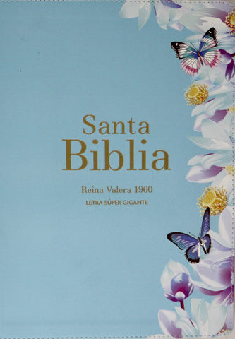 Image of Biblia RVR 1960 Letra Súper Gigante Símil Piel Azul Clara