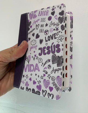 Image of Biblia RVR 1960 Bolsillo Símil Piel Lila con Índice
