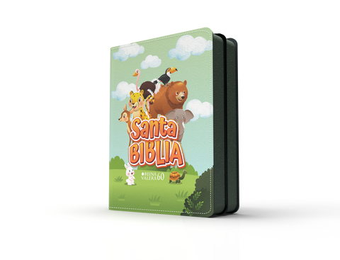 Image of Biblia RVR 1960 Bolsillo para Niños Selva Vinilo con Cierre