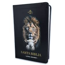 Image of Biblia RVR 1960 Tamaño Manual Letra Grande Colección Supreme Cordero y León Símil Piel
