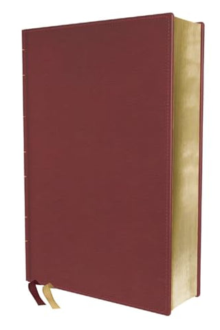 Image of Biblia RVR de Estudio Trasfondo Cultural Piel Rojo Vino Interior a Color Comfort Print