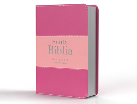 Image of Biblia RVR 1960 Letra Súper Gigante Símil Piel Fucsia Rosa