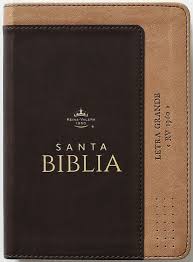 Image of Biblia RVR 1960 Letra Grande Tamaño Manual Bicolor Café Café Símil Piel
