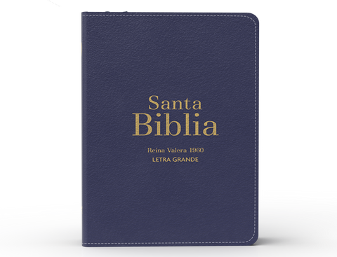 Image of Biblia RVR 1960 Compacta Letra Grande 11 puntos Símil Piel Azul con Cierre e Índice