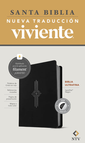 Image of Biblia NTV Ultrafina con Filament Negro Símil Piel con Índice