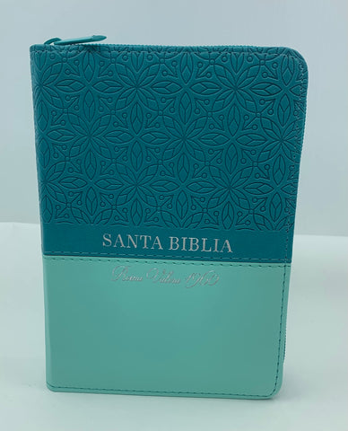 Image of Biblia RVR 1960 Compacta Duotono Turquesa con Índice y Cierre