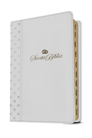 Image of Biblia NTV Manual Letra Grande con Filament Símil Piel Blanco Índice Letra Roja