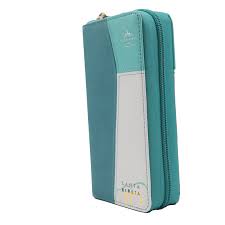 Image of Biblia RVR 1960 Chequera Turquesa Símil Piel con Índice y Cierre