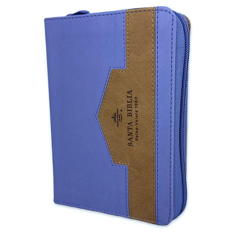 Image of Biblia RVR 1960 Bolsillo Verde Café Símil Piel con Cierre