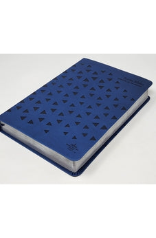 Biblia RVR 1960 de Promesas Letra Gigante Azul Triángulos Símil Piel