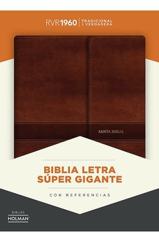 Image of Biblia RVR 1960 Letra Súper Gigante Marrón Símil Piel con Solapa e Imán