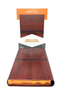 Image of Biblia RVR 1960 Letra Súper Gigante Marrón Símil Piel con Solapa e Imán