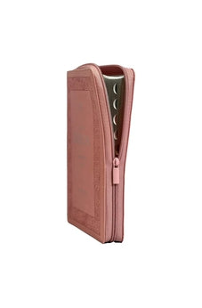 Image of Biblia RVR 1960 Letra Gigante Símil Piel Rosa Flores con Índice y Cierre