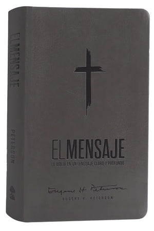 Biblia El Mensaje Gris Tela Piel Imitación