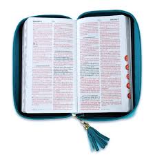 Image of Biblia RVR 1960 Chequera Turquesa Símil Piel con Índice y Cierre