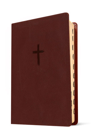 Image of Biblia NTV Referencia Central Letra Grande con Filament Símil Piel Café Índice, Letra Roja