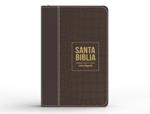 Image of Biblia RVR 1960 Letra Gigante 14 puntos Símil Piel Marrón con Cierre e Índice