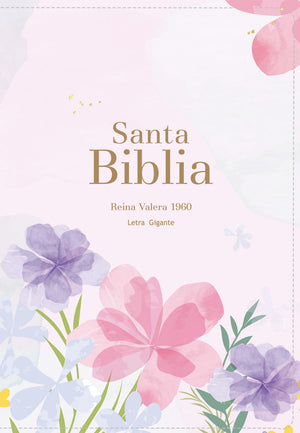 Biblia RVR 1960 Letra Gigante 14 puntos Símil Piel Violeta Claro