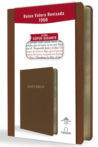 Image of Biblia RVR 1960 Letra Súper Gigante Marrón Símil Piel