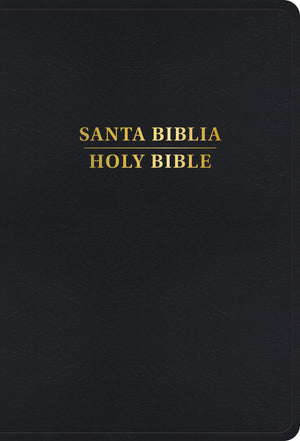 Biblia RVR 1960 KJV Bilingüe Letra Grande Negro Símil Piel con Índice