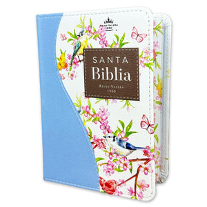 Biblia RVR 1960 Bolsillo Turquesa Azul Símil Piel