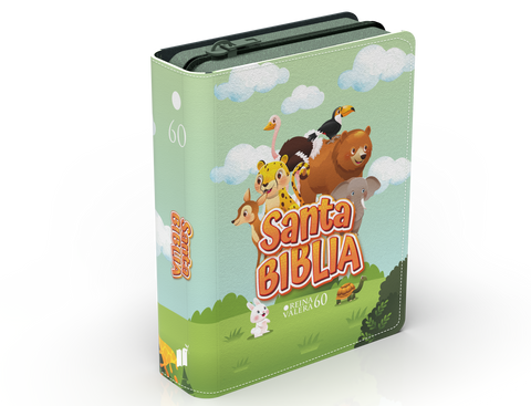 Image of Biblia RVR 1960 Bolsillo para Niños Selva Vinilo con Cierre
