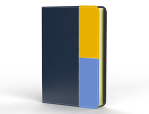 Biblia RVR 1960 Letra Gigante 14 puntos Símil Piel Bloque Azul Cobre Gris Cadete
