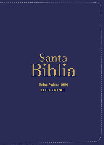 Image of Biblia RVR 1960 Compacta Letra Grande 11 puntos Símil Piel Azul con Cierre e Índice