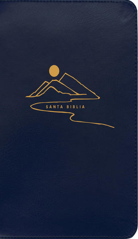 Image of Biblia NTV Compacta Letra Gigante con Filament Símil Piel Azul Índice Letra Roja Cierre