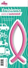 Image of EMBLEMA PARA AUTO 13 CM ICHTUS. ROSA