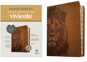 Biblia NTV Margen Amplio Filament Símil Piel León Índice