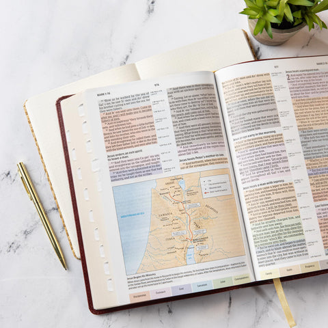 Image of KJV RAINBOW STUDY BIBLE, BURGUNDY LT, IDX