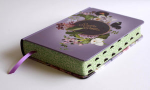 Biblia RVR 1960 Letra Gigante Tapa Dura Flores Moradas Cantos Pintado Índice