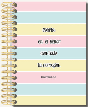Libreta de Anillas con Elásico Confía en el  Señor