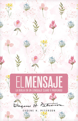 Biblia El Mensaje Rosa Floral Tapa Dura