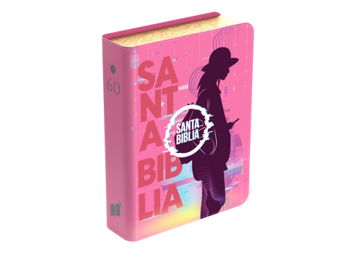 Image of Biblia RVR 1960 Compacta Jóvenes Rosado Símil Piel