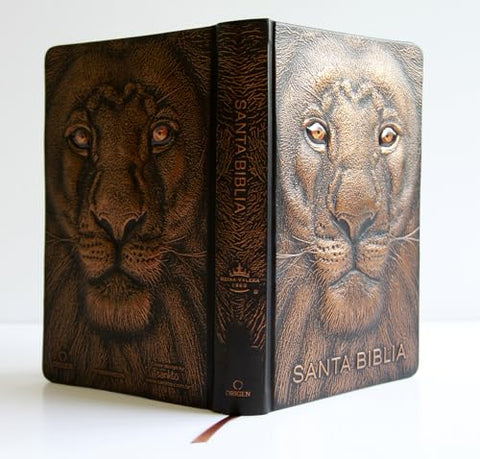 Image of Biblia RVR 1960 Letra Grande Tamaño Manual León de Juda 3D Bronce Símil Piel