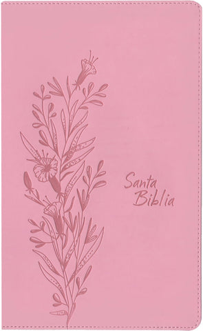 Image of Biblia NTV Referencia Central Letra Grande con Filament  Símil Piel Rosa Letra Roja