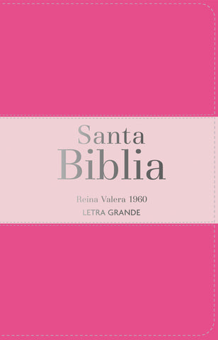 Image of Biblia RVR 1960 Letra Grande Tamaño Manual Tricolor Fucsia Palo Rosa Fucsia con Cierre e Índice